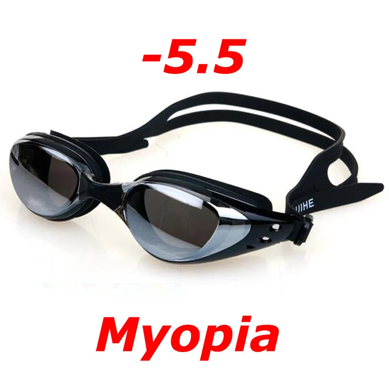Plating Myopia Swim Goggles Waterproof Anti Fog UV Shield Unisex