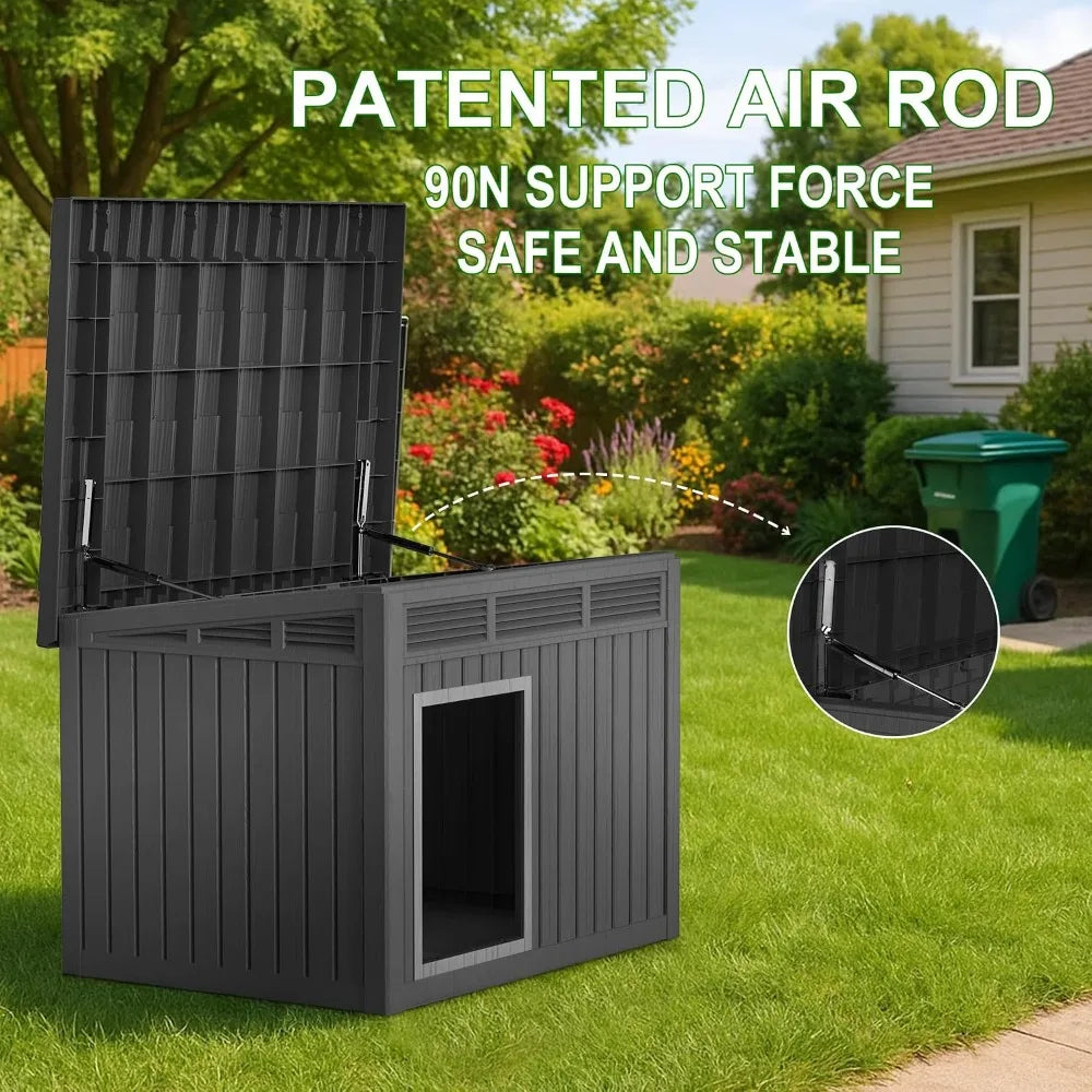 All Weather Resin Dog House For Outdoor Use Backyard Farm