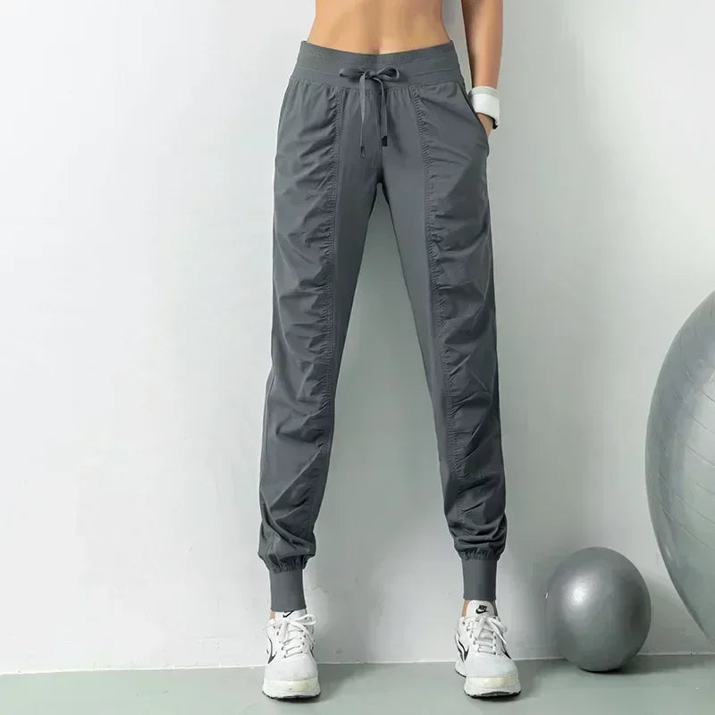 Macroupta Women Quick Dry Drawstring Joggers Athletic Fitness Pockets