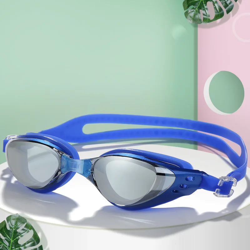 Plating Myopia Swim Goggles Waterproof Anti Fog UV Shield Unisex