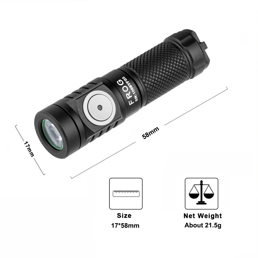 Lumintop Frog Keychain LED Flashlight USB-C Rechargeable