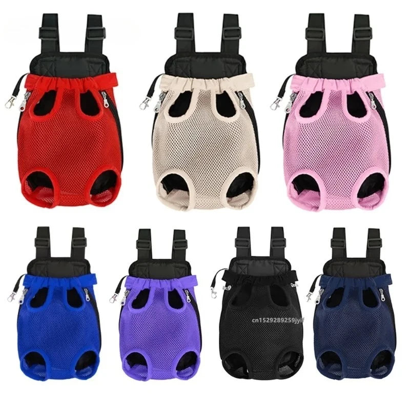 Breathable Pet Carrier Backpack With Double Shoulder Straps Mesh Carrier