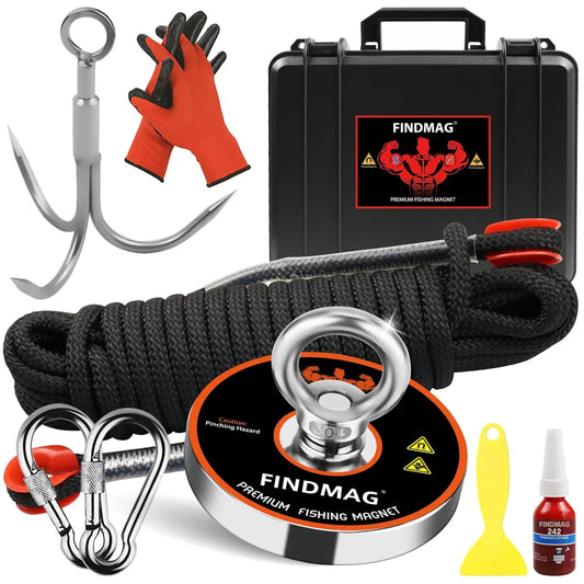 Treasure Fishing Magnet Kit 1000 Lbs With Waterproof Case