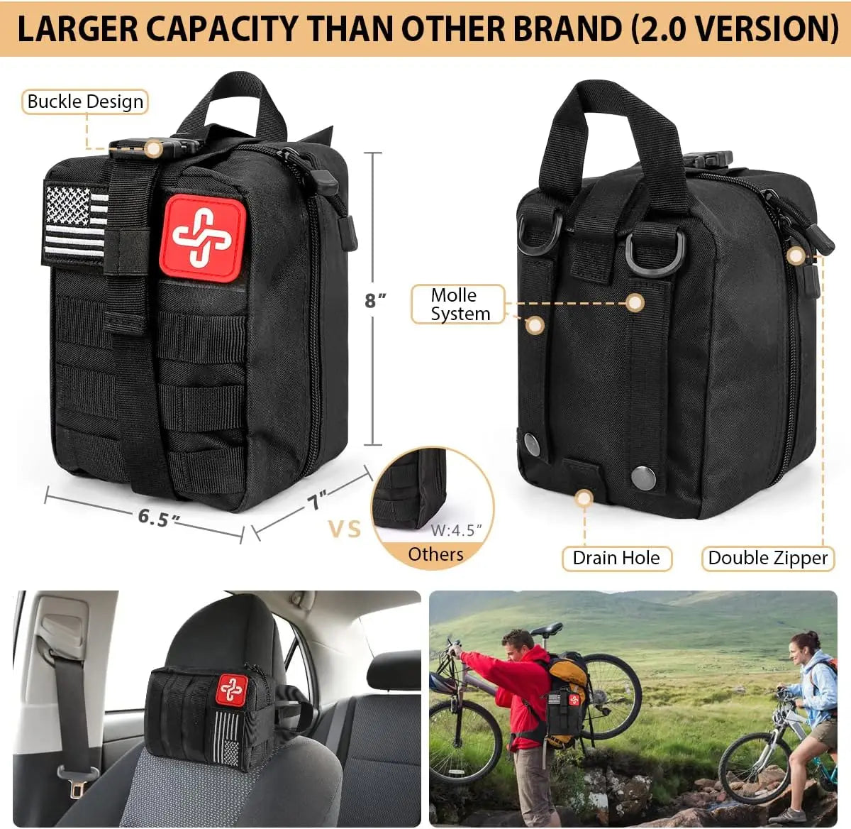 Survival Gear First Aid Kit With Molle Bag And Tent