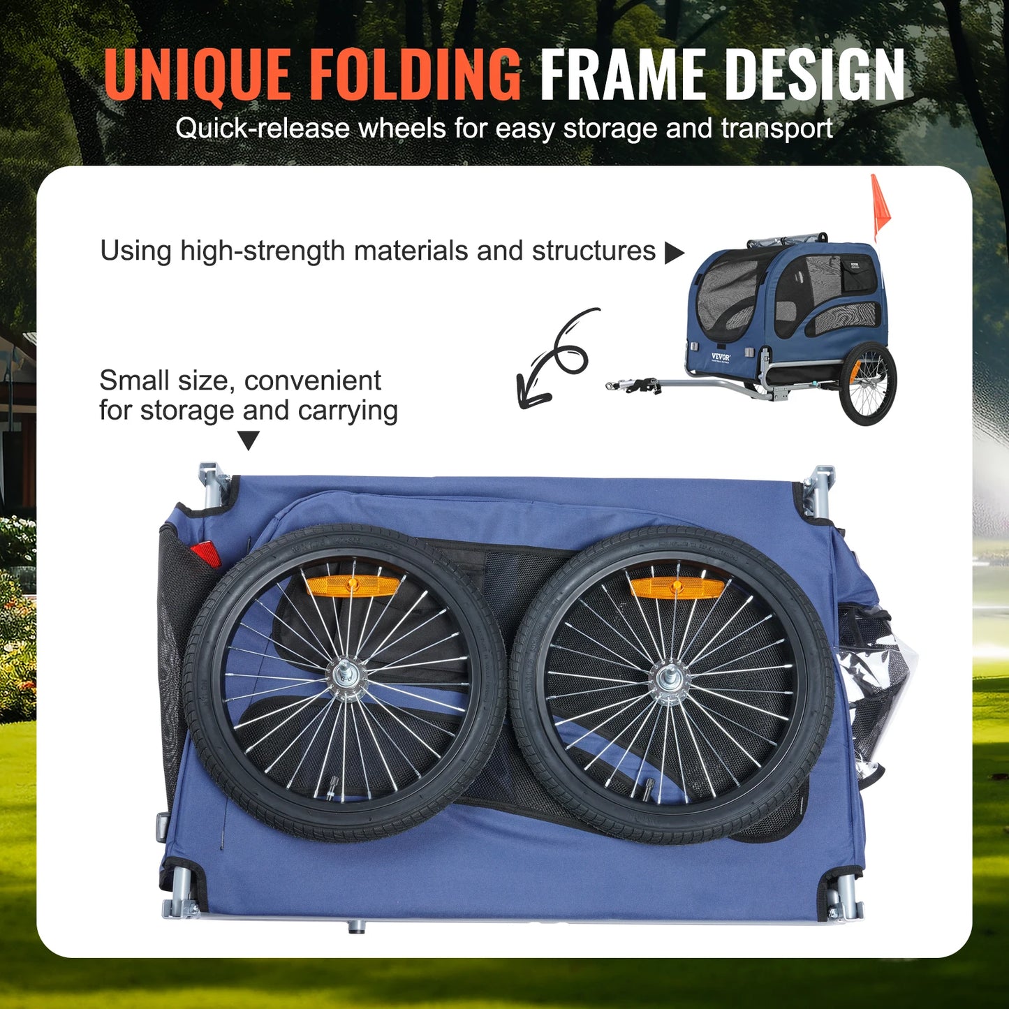 Dog Bike Trailer Carrier With Coupler And Reflectors 100lbs