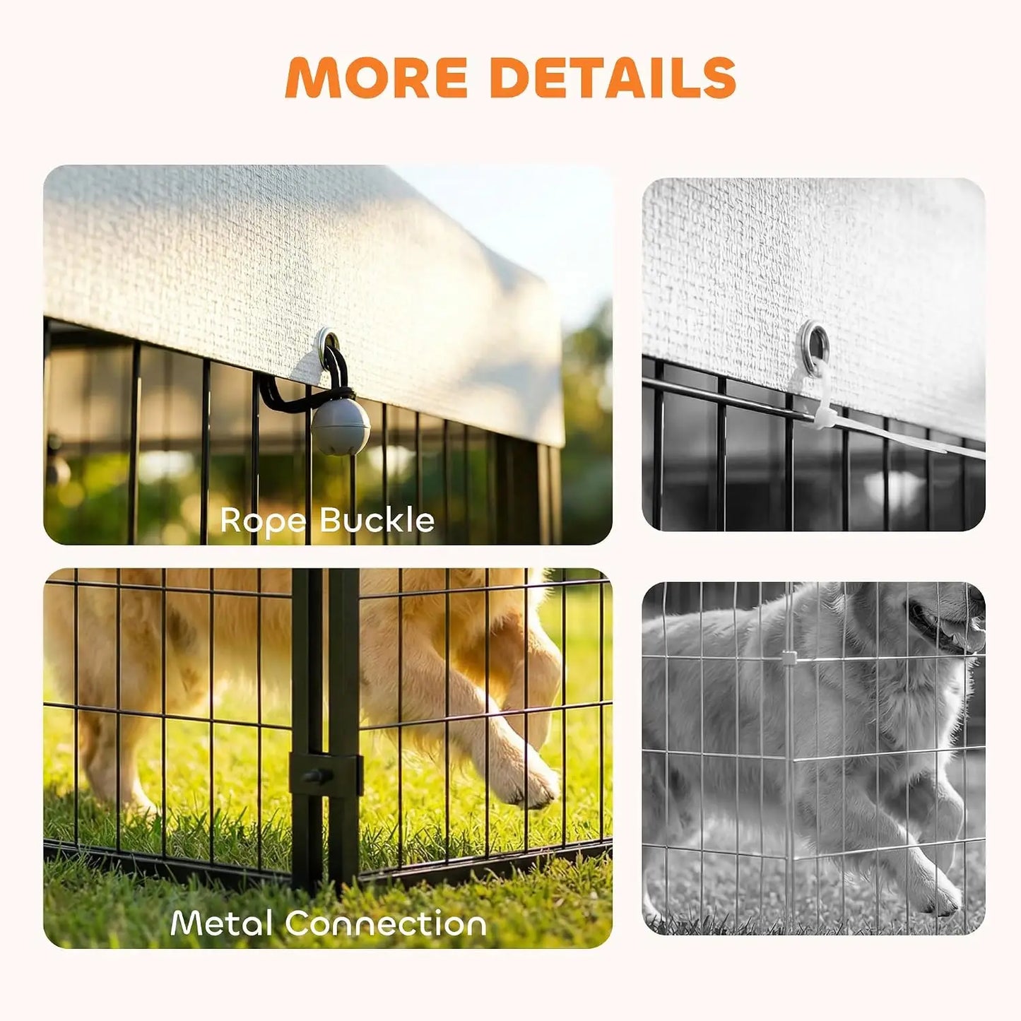 Welded Wire Outdoor Dog Kennel With Waterproof UV Cover