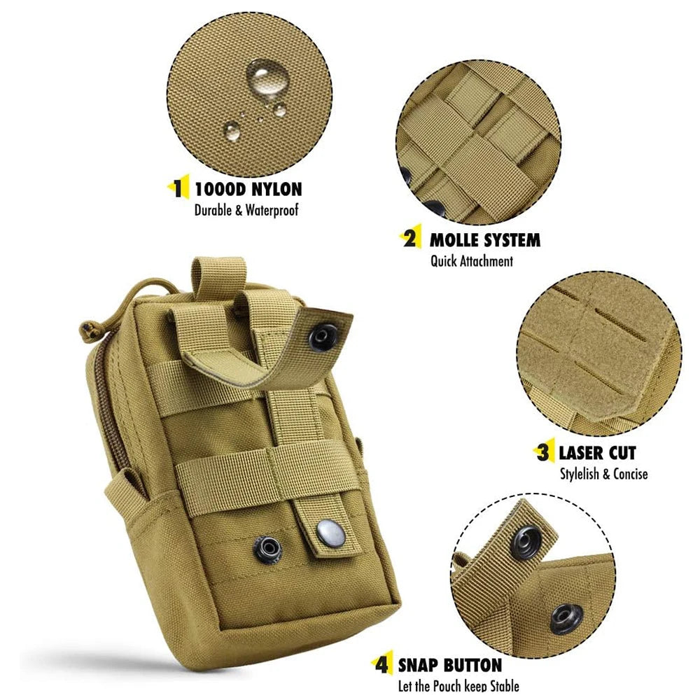 PETRAVELC Dog Tactical Molle Pouches Set For Harness