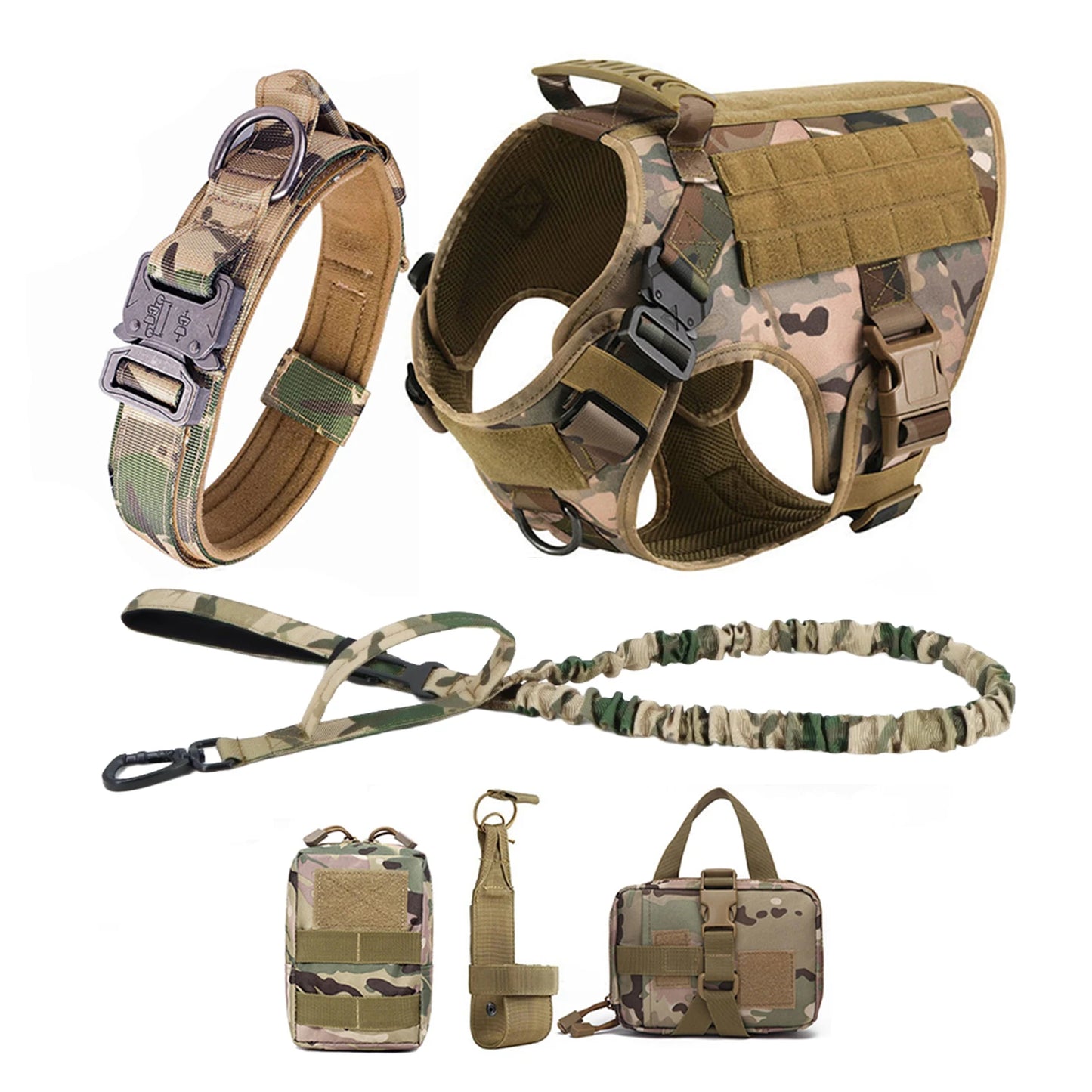 PETRAVELCN Tactical Dog Harness With MOLLE Pouches