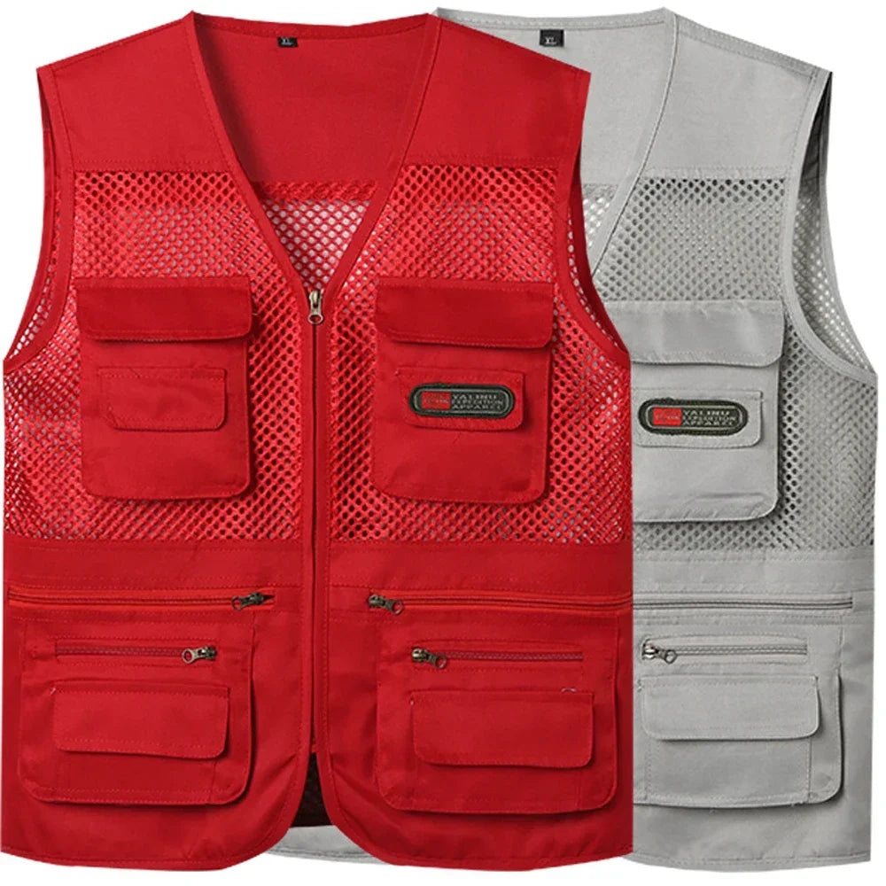 Outdoor Mesh Vest With Multiple Pockets For Photography And Fishing