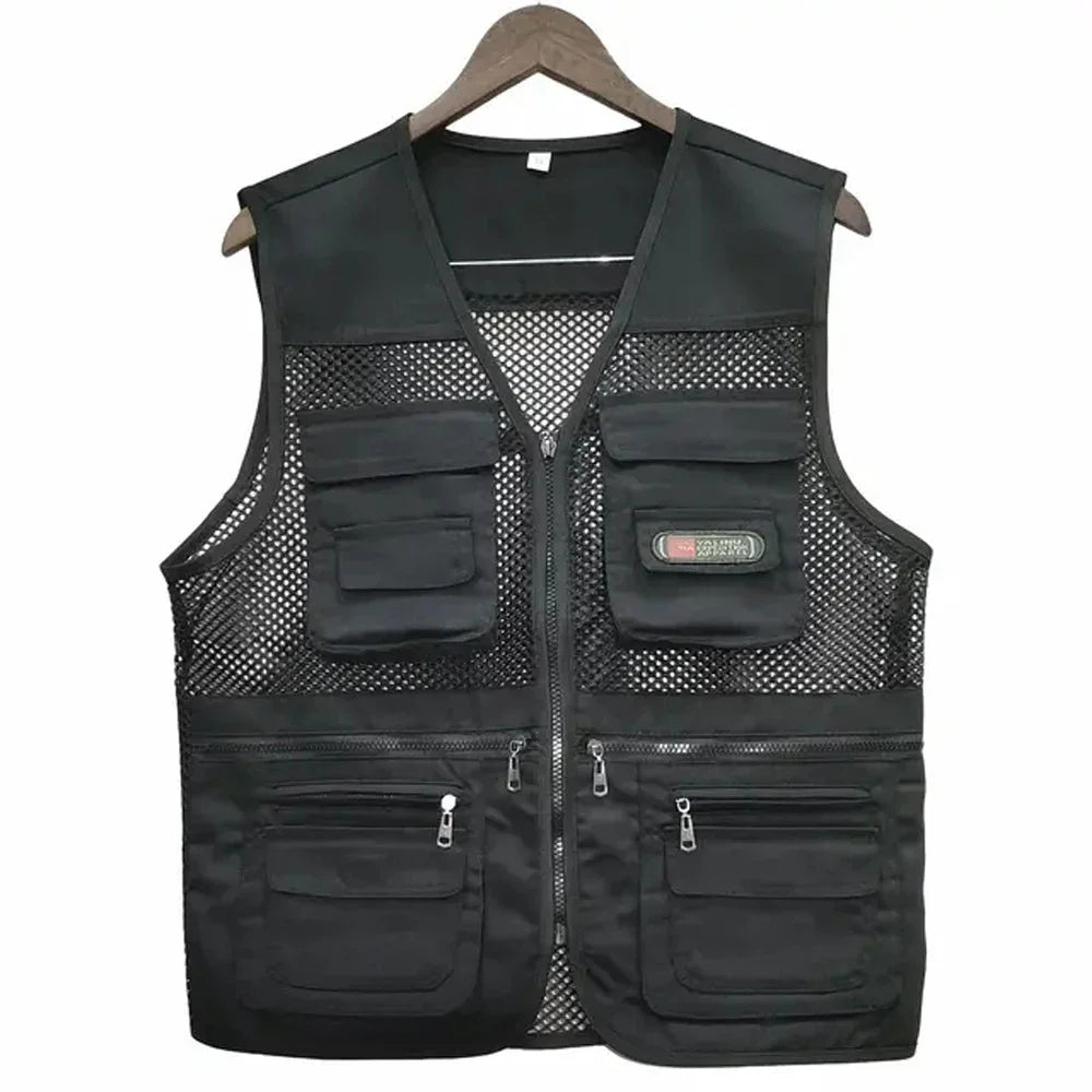 Outdoor Mesh Vest With Multiple Pockets For Photography And Fishing