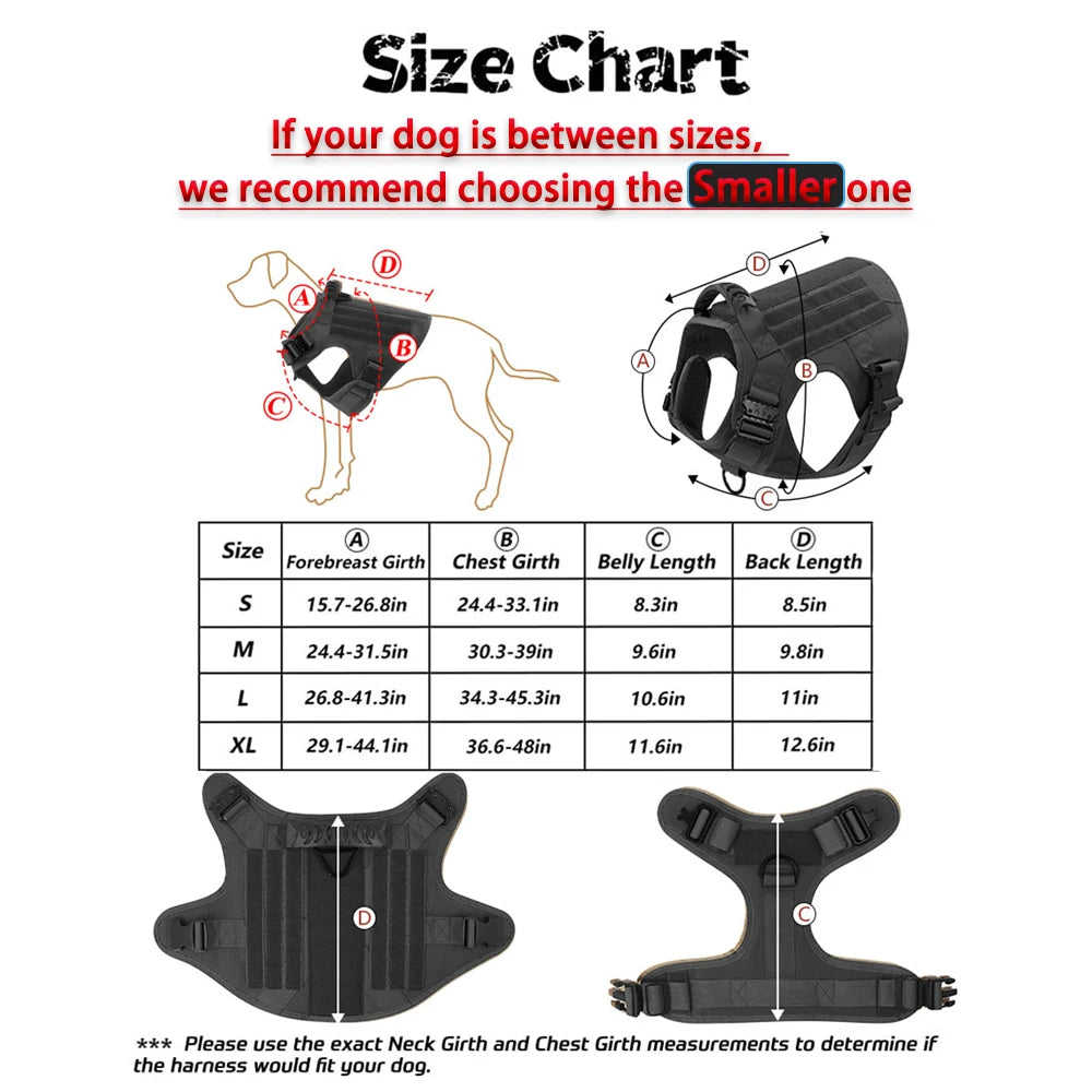 PETRAVELCN Military Dog Harness Vest For Malinois Training