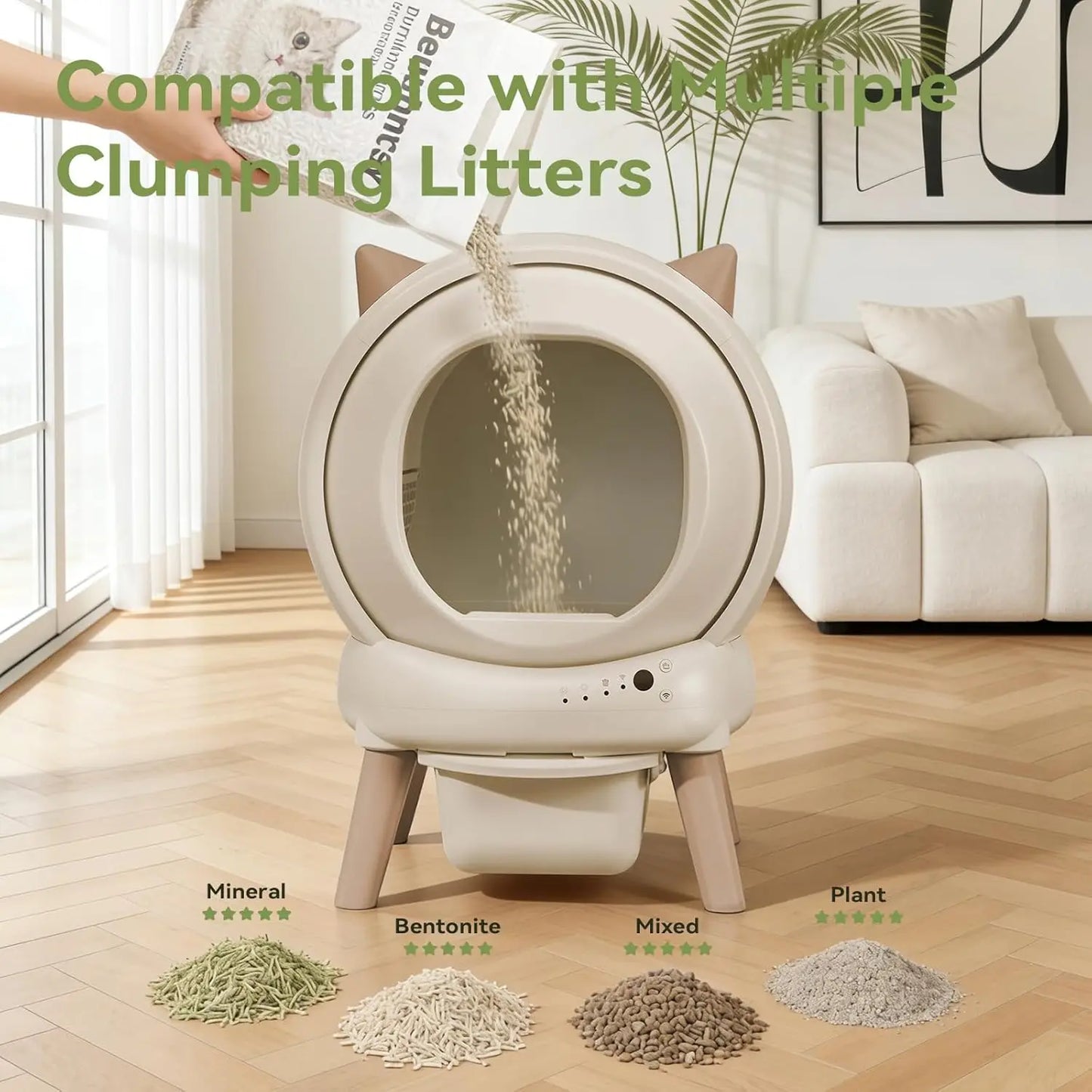 E2 Automatic Self-Cleaning Cat Litter Box With Smart App Control