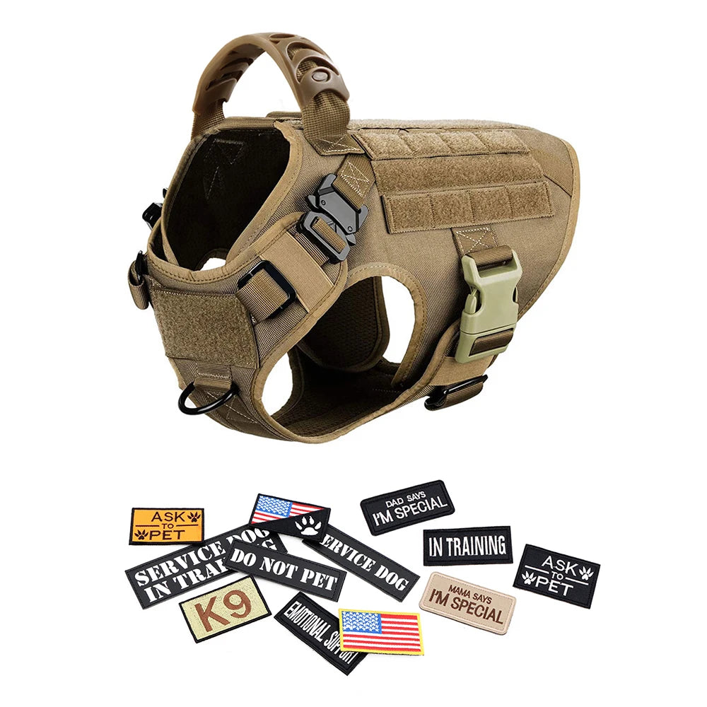 PETRAVELCN Military Dog Harness Vest For Malinois Training