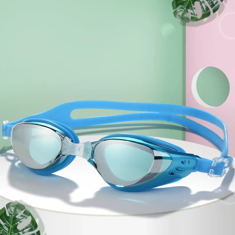 Plating Myopia Swim Goggles Waterproof Anti Fog UV Shield Unisex