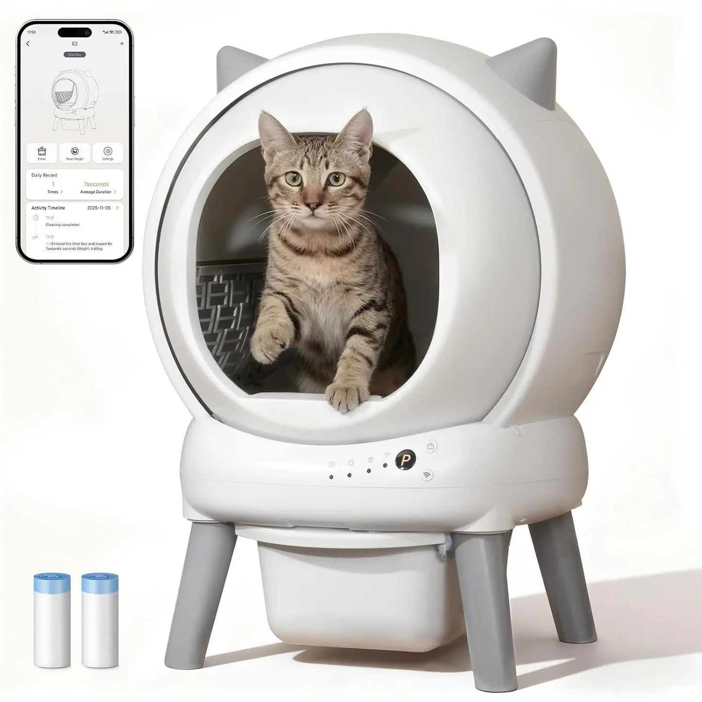 E2 Automatic Self-Cleaning Cat Litter Box With Smart App Control