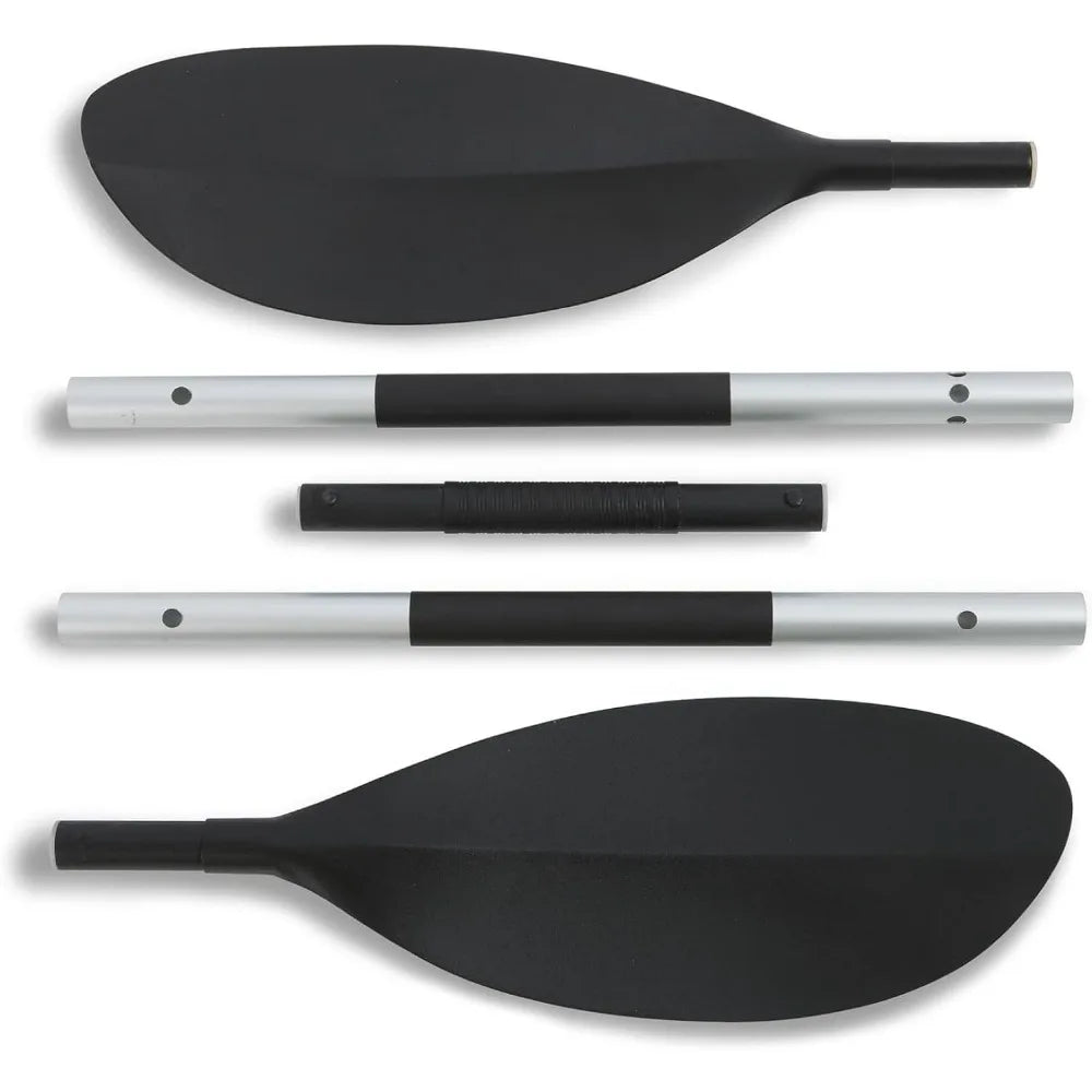 Kayak Paddle Ribbed Spoon Blades Durable Lightweight Shaft Comfortable Grips