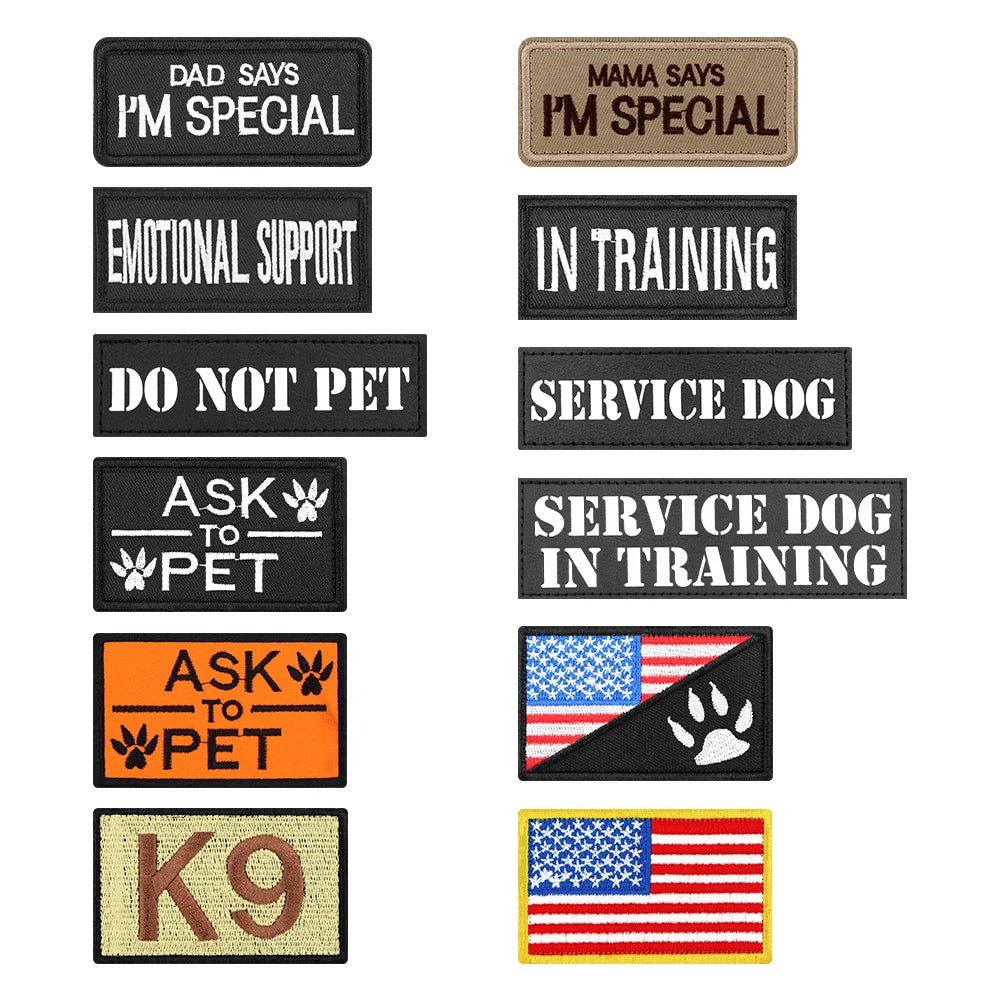 PETRAVELCN Tactical Dog Harness Vest Leash Patch Set For Training