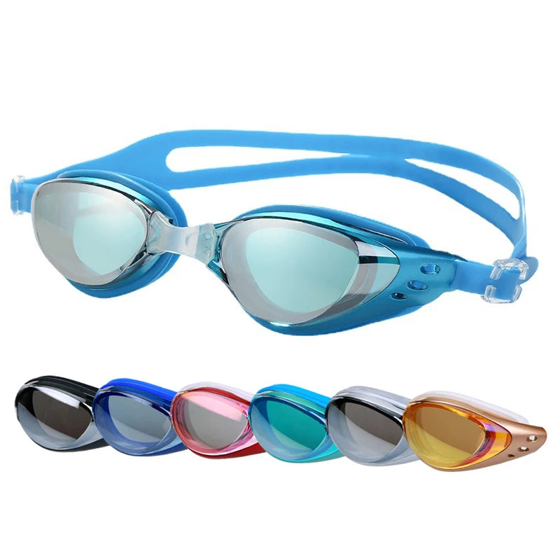 Plating Myopia Swim Goggles Waterproof Anti Fog UV Shield Unisex