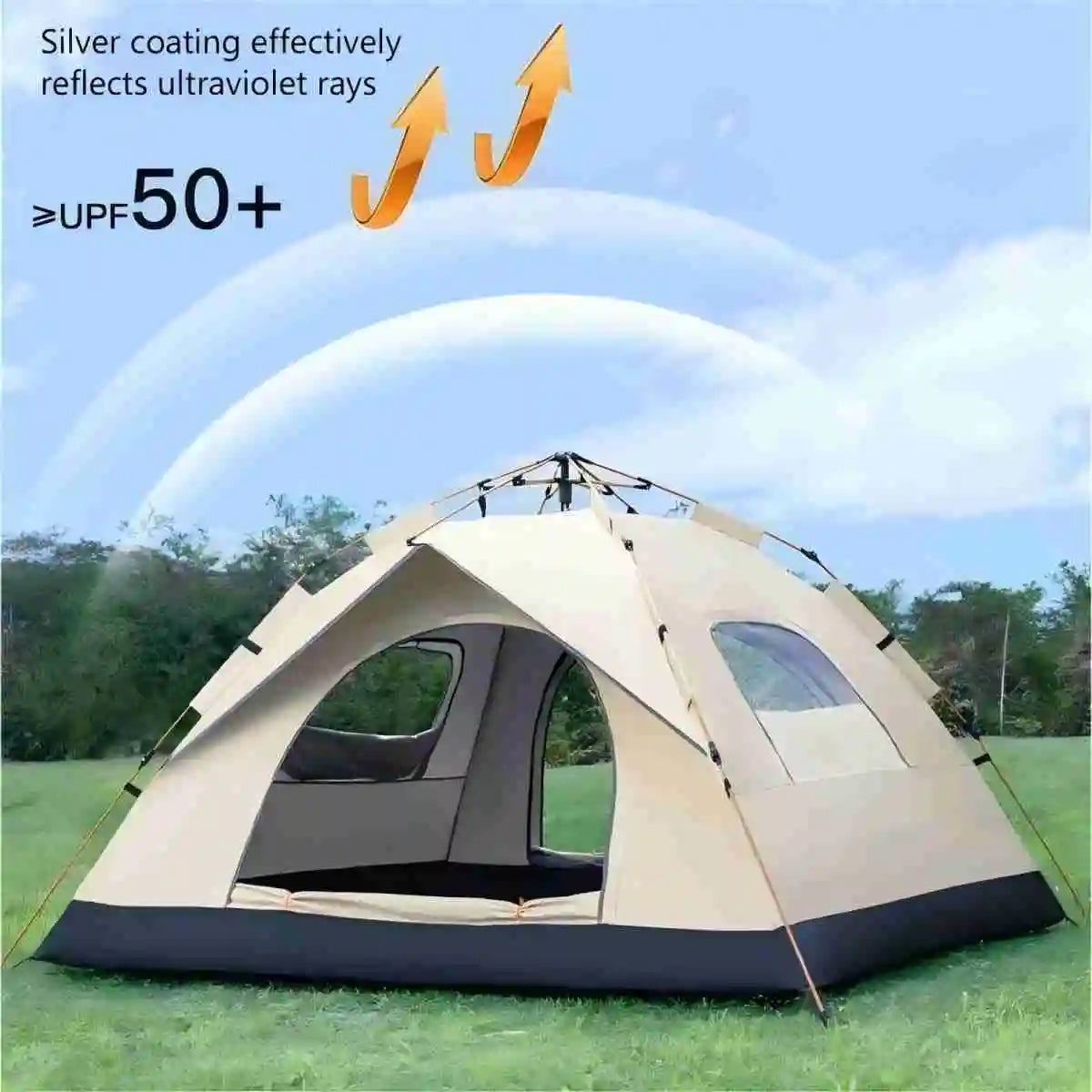 Pakicetus Outdoor Camping Tent Shelter With Double Doors And Windows