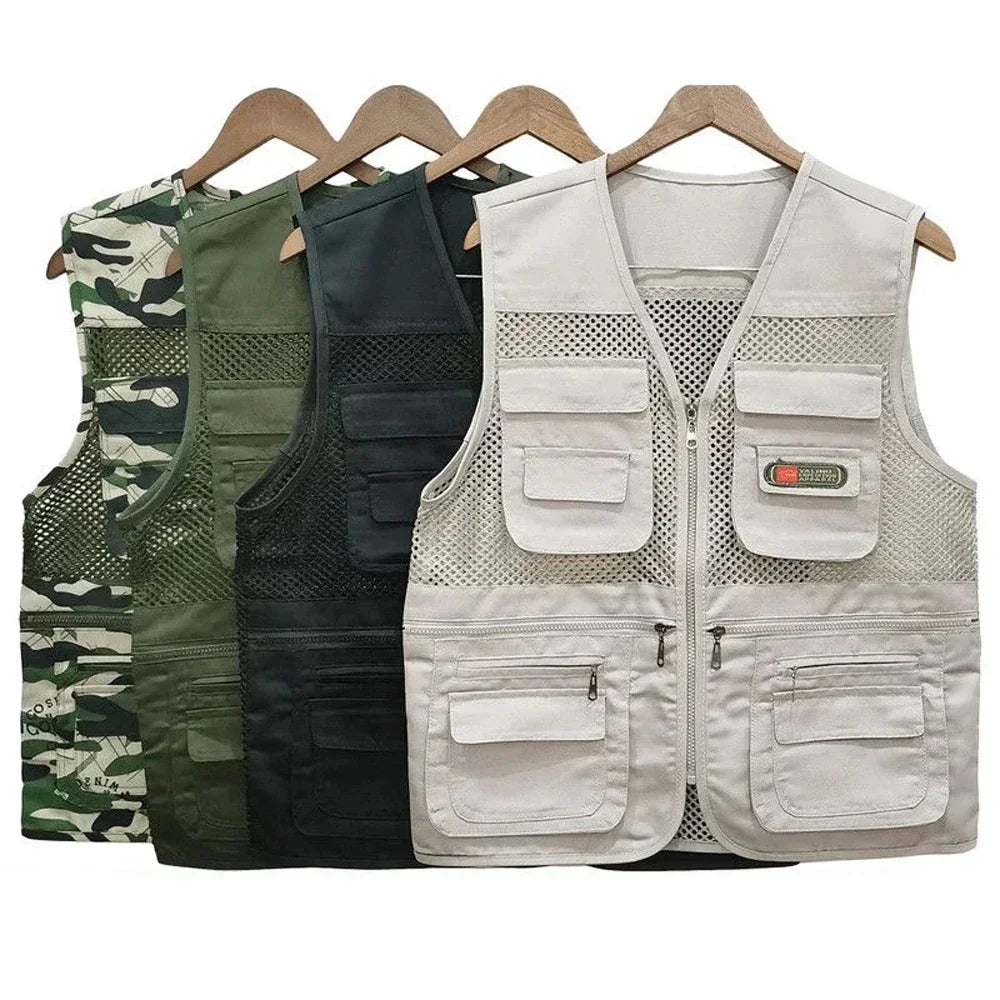 Outdoor Mesh Vest With Multiple Pockets For Photography And Fishing