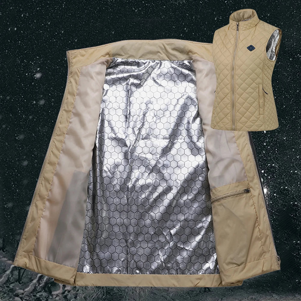 NONECN 21-Zone USB Heated Vest Cotton Thermal Jacket For Women And Men