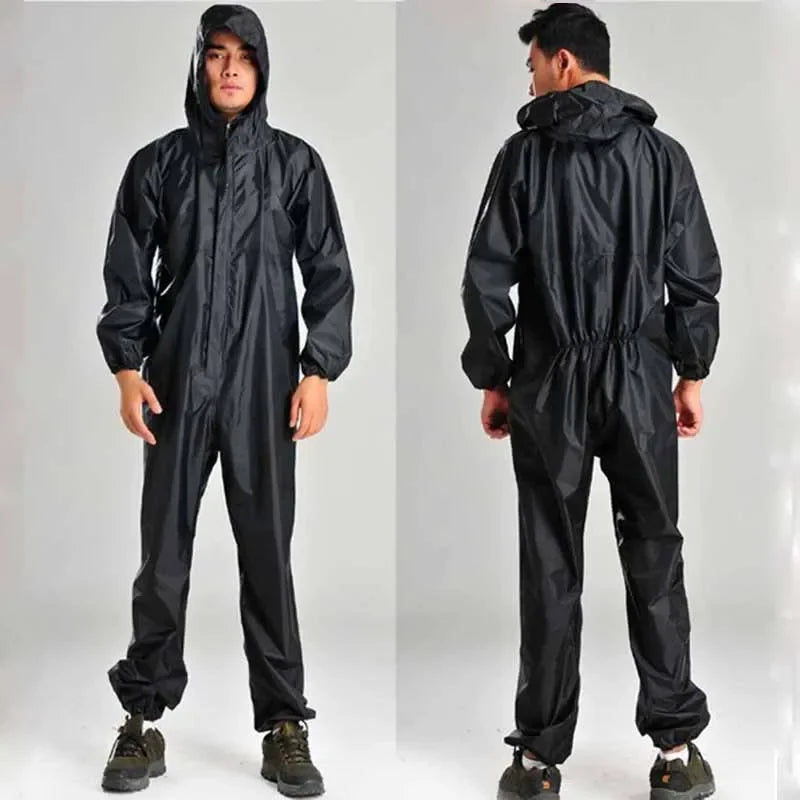 One-Piece Waterproof Hooded Raincoat for Men and Women