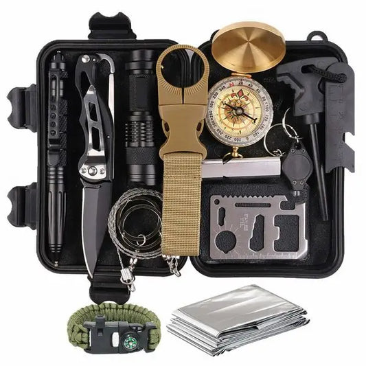 Outdoor Emergency Survival Kit 14 In 1 For Camping Hiking