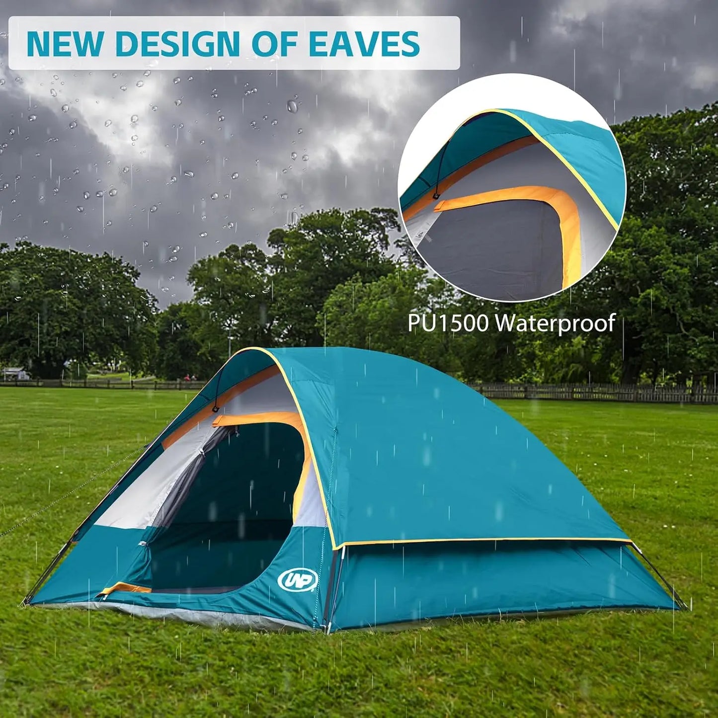 UNP Camping Tent Two To Four Person Waterproof Windproof Dome